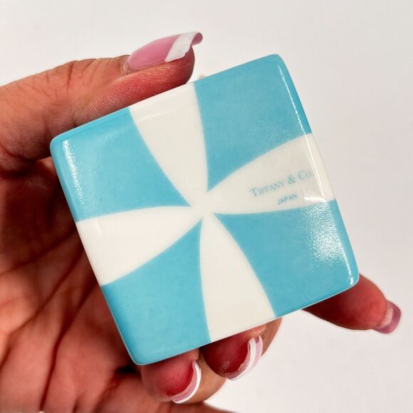 Vintage Tiffany & Co. Mini Blue Bow Trinket Box ICONIC 2" - Picture 3 of 11